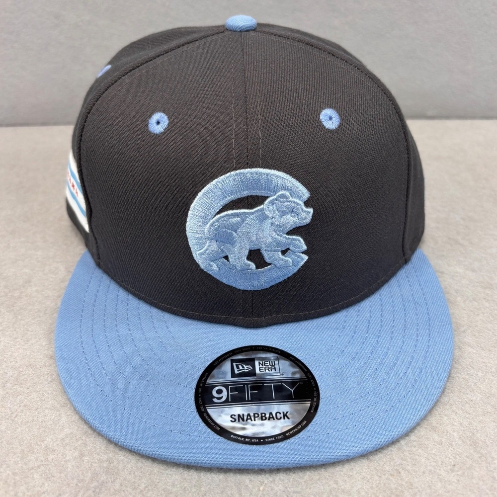 New Chicago Cubs‎ Graphite & Sky Blue New Era Snapback hat O/S Cub Logo cap